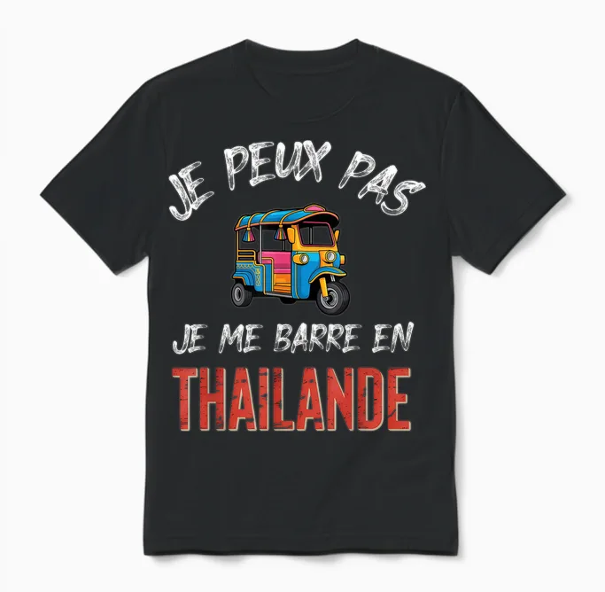 Je Peux Pas J'me Barre En Thailand Unisex T-Shirt in Black