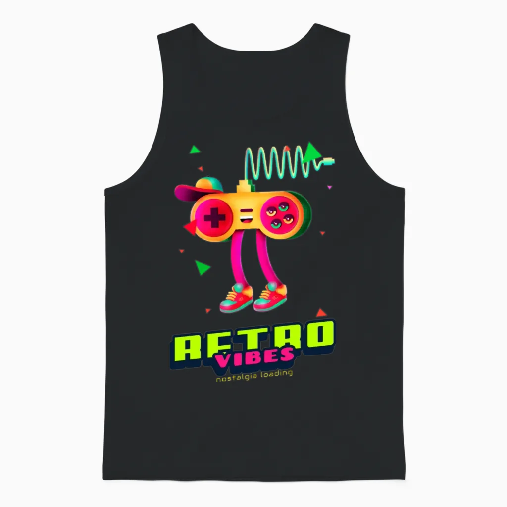 Retro Vibes Nostalgia Loading Unisex Tank Top - Black