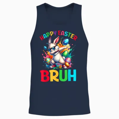Bruh Easter Eggs Teens Boys Kids Easter Bunny Easter Unisex Tank Top - Navy