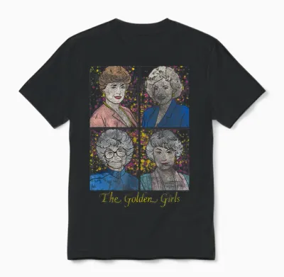 The Golden Girls Modern Cast Sketch Retro Tv Show Unisex T-Shirt - Black