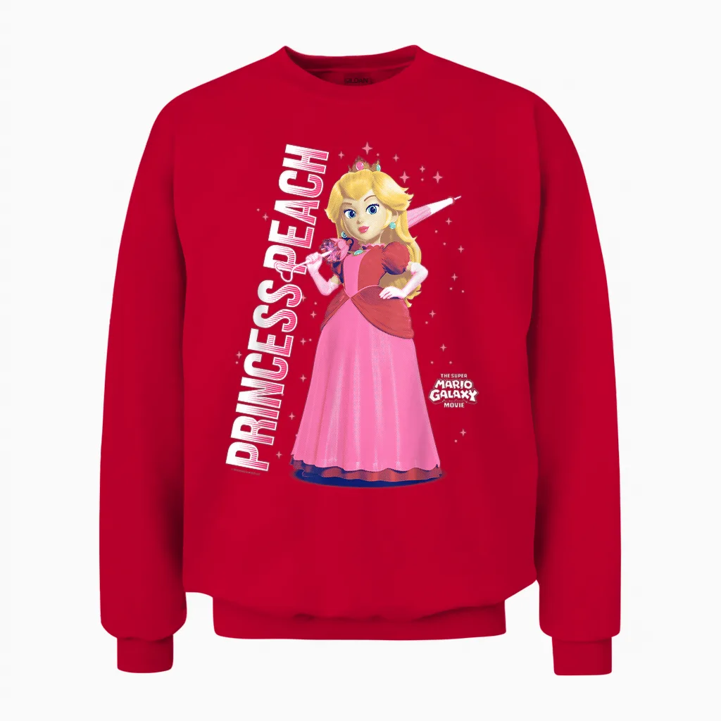 The Super Mario Galaxy Movie Galatic Princess Peach Unisex Sweatshirt in Red