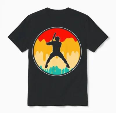 Baseball Retro Unisex T-Shirt - Black