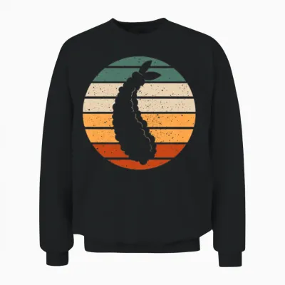 Retro Tempura Design Unisex Sweatshirt - Black