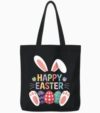 Chemises De Pâques Joyeuses Pour Filles Et Garçons, œufs De Lapin Amusants Tote Bags - Black