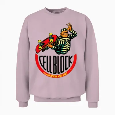 Retro Skateboard T Design Unisex Sweatshirt - Light Pink