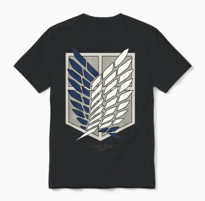 Attack on Titan Scout Regiment Shield Aot Anime Unisex T-Shirt - Black