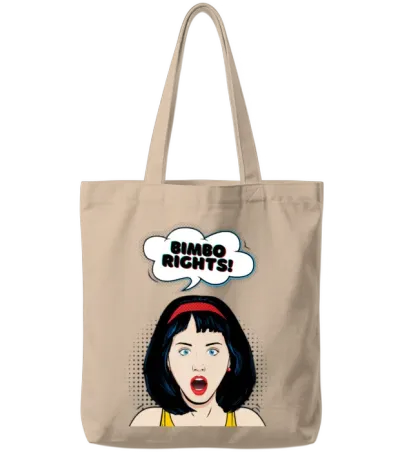 Bimbo Rights Funny Feminist Tote Bags - Natural