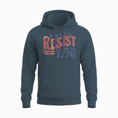 Resist Like Its 1776 Liberal 4th of July 250th Anniversary Unisex Hoodie - Dark Heather