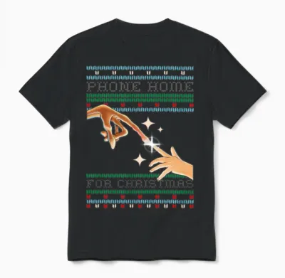 E.t. the Extra-Terrestrial Phone Home Christmas Unisex T-Shirt - Black