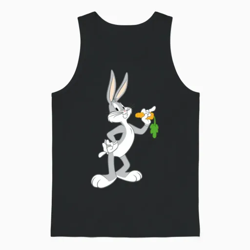 Looney Tunes Bugs Bunny Pose Carrot Unisex Tank Top in Black