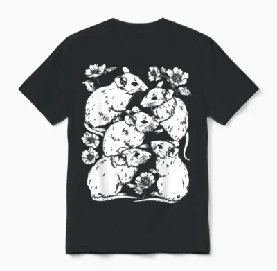 Cute Rats | Ratcore Rat | Pastel Goth Gothic Grunge Punk Unisex T-Shirt - Black