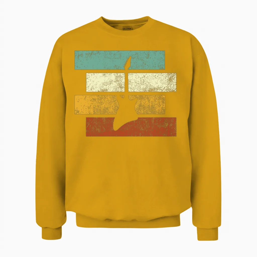 Rock Retro Unisex Sweatshirt in Gold