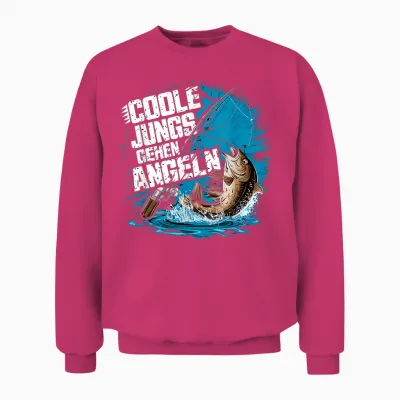 Cool Boys Walking Angeln Fisch Fangen Angler Fishing T-Shirt, Black Unisex Sweatshirt - Heliconia