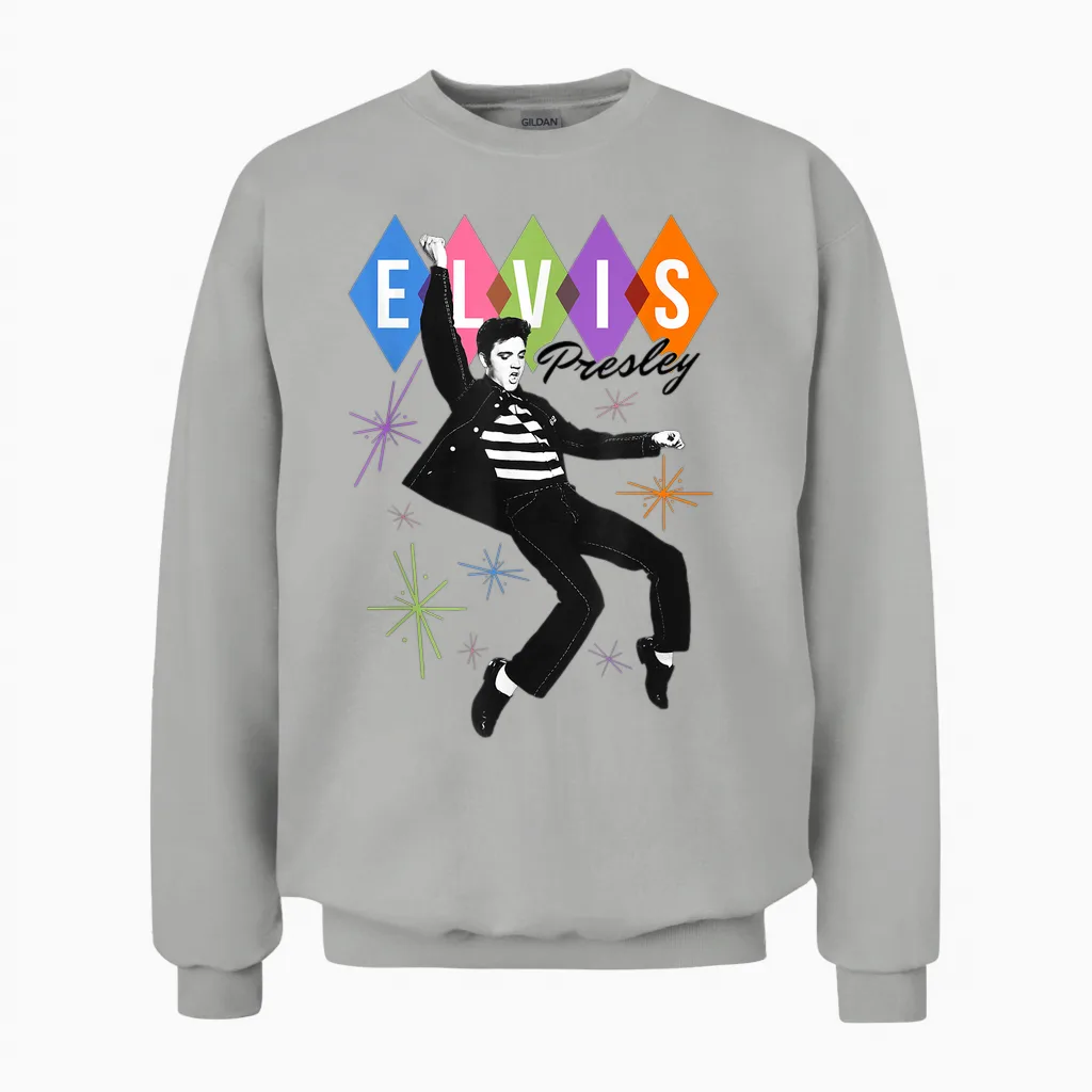 Elvis Presley Official Dancing Star Unisex Sweatshirt in Ash