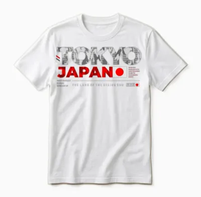 Tokyo Japan the Land of the Rising Sun T-Shirt, Black, S Unisex T-Shirt - White