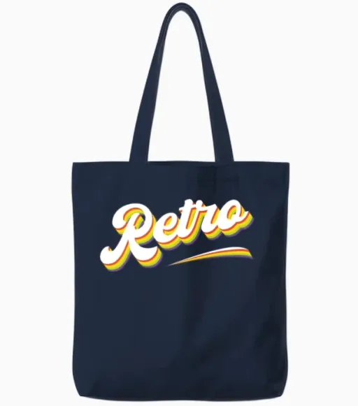 Retro Cool Tote Bags in Navy