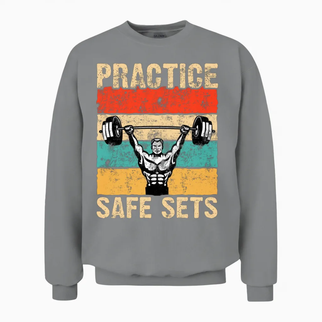 Practice Safe Sets Retro Unisex Sweatshirt - Sport Grey