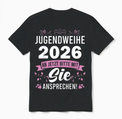 Jugendweihe 2026 Mädchen Junge Unisex T-Shirt - Black