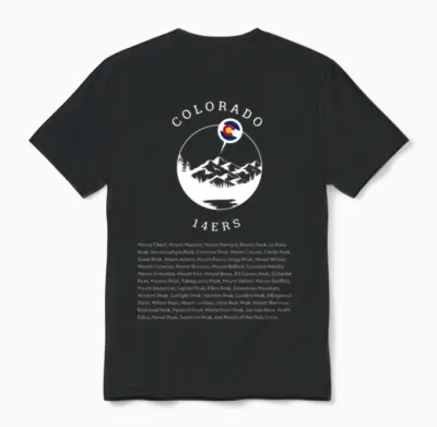 Colorado 14ers --The Perfect Hiker's Checklist Unisex T-Shirt - Black