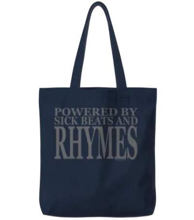 Powered by Sick Beats and Rhymes Hip Hop Rap Mc Be Tote Bags - Navy