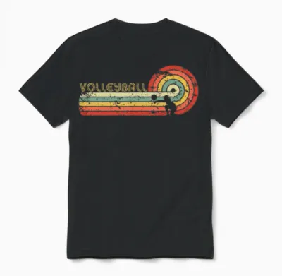 Volleyball Retro Style Unisex T-Shirt - Black