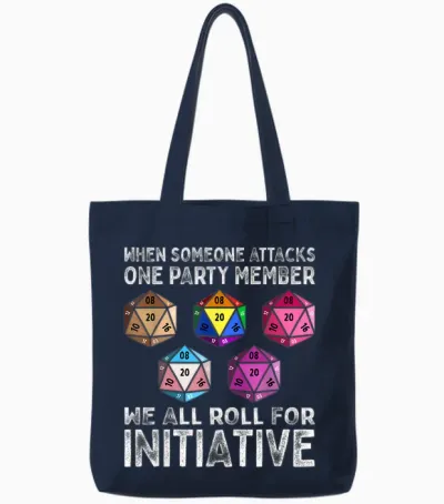 Wenn Jemand Ein Gruppenmitglied Angreift D20 Dice Lgbtq Ally Tote Bags - Navy