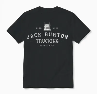 Jack Burton Trucking - Visalia, Ca - Est. 1986 Unisex T-Shirt - Black