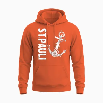 St Pauli Hamburg Paulianer St. Pauli T-Shirt, Black Unisex Hoodie - Orange