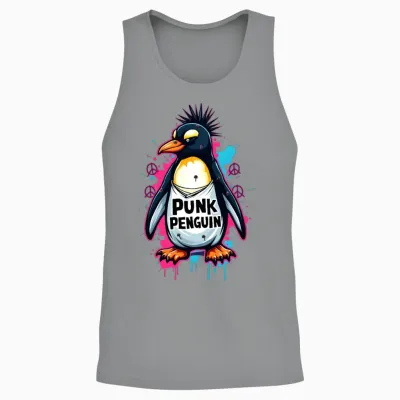 Punk Penguin Unisex Tank Top - Sport Grey