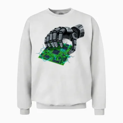 Neon Circuit Breaker Unisex Sweatshirt - White