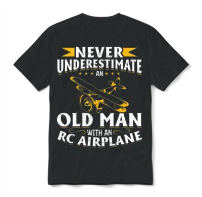 Men Rc Aircraft Humor Dad Model Plane Pilot Unisex T-Shirt - Black