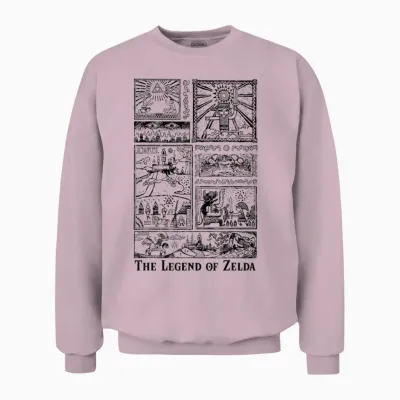 Nintendo Zelda the Legend Lives in Tonal Glyphs Unisex Sweatshirt - Light Pink