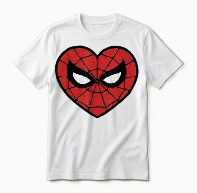 Marvel Spider-Man Heart Logo Valentine's Day T-Shirt Face Mask Unisex T-Shirt - White