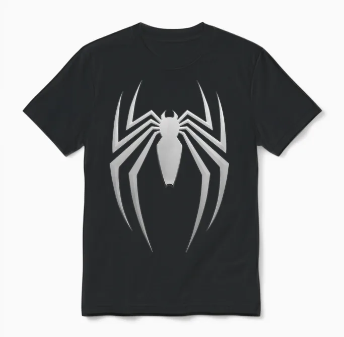 Marvel Spider-Man 2 Game Spider Logo Unisex T-Shirt in Black