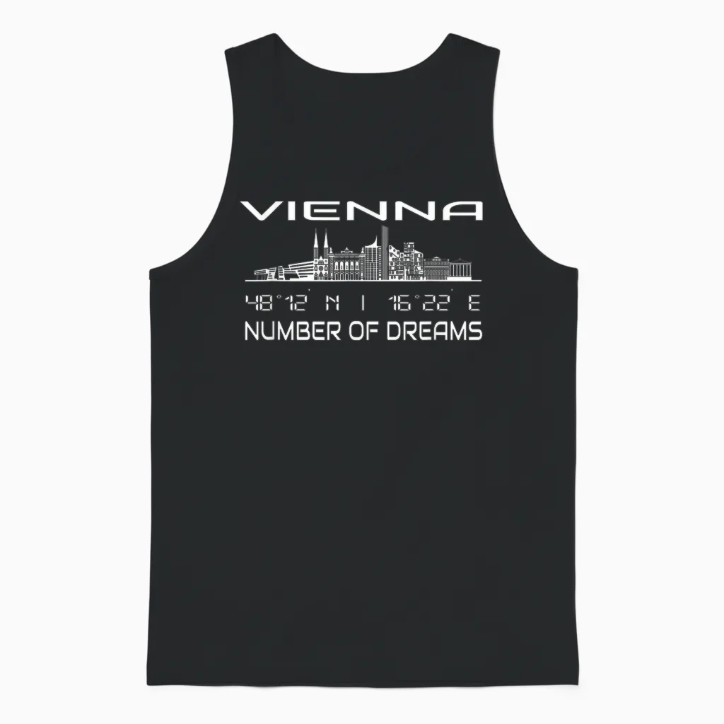 Gps Koordinaten Hauptstadt österreich Tourist Skyline Wien Unisex Tank Top in Black
