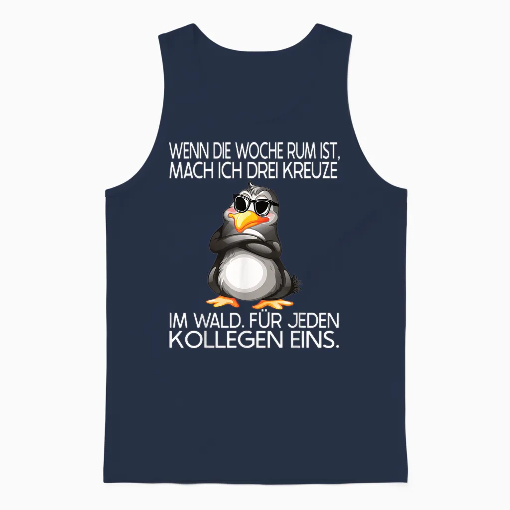 Lustiges Pinguin Design Mit Spruch Für Arbeitskollegen Büro Unisex Tank Top in Navy