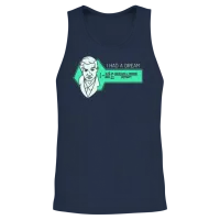 I Had a Dream - Ramanujan Srinivasa Unisex Tank Top - Navy – 2