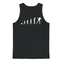 Evolution to Skiing Athlete Silhouette Design Unisex Tank Top - Black – 1