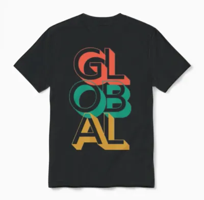 Retro Global Unisex T-Shirt - Black