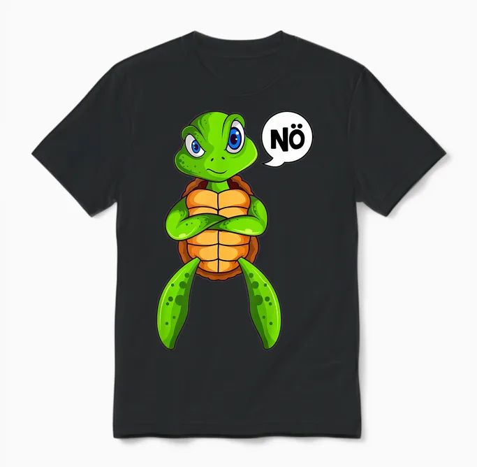 Schildkröten Nö Kinder Mädchen Jungen Schildkröte Unisex T-Shirt in Black