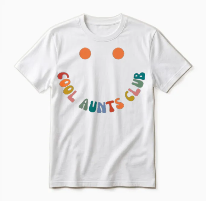 Retro Groovy Cool Aunts Club Funny Auntie Women Cool Aunt Unisex T-Shirt in White