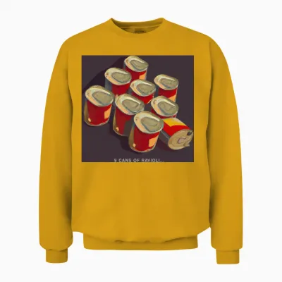 9 Cans of Ravioli Album Cover Unisex Sweatshirt - Gold