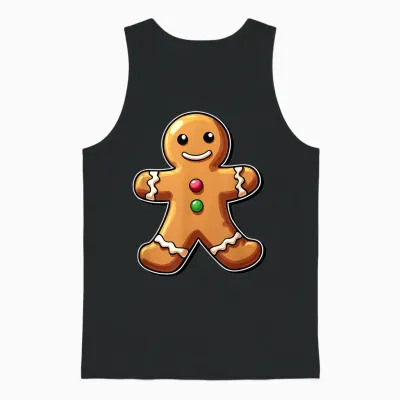 Gingerbread Man Christmas Cookie Baking Holiday Unisex Tank Top - Black