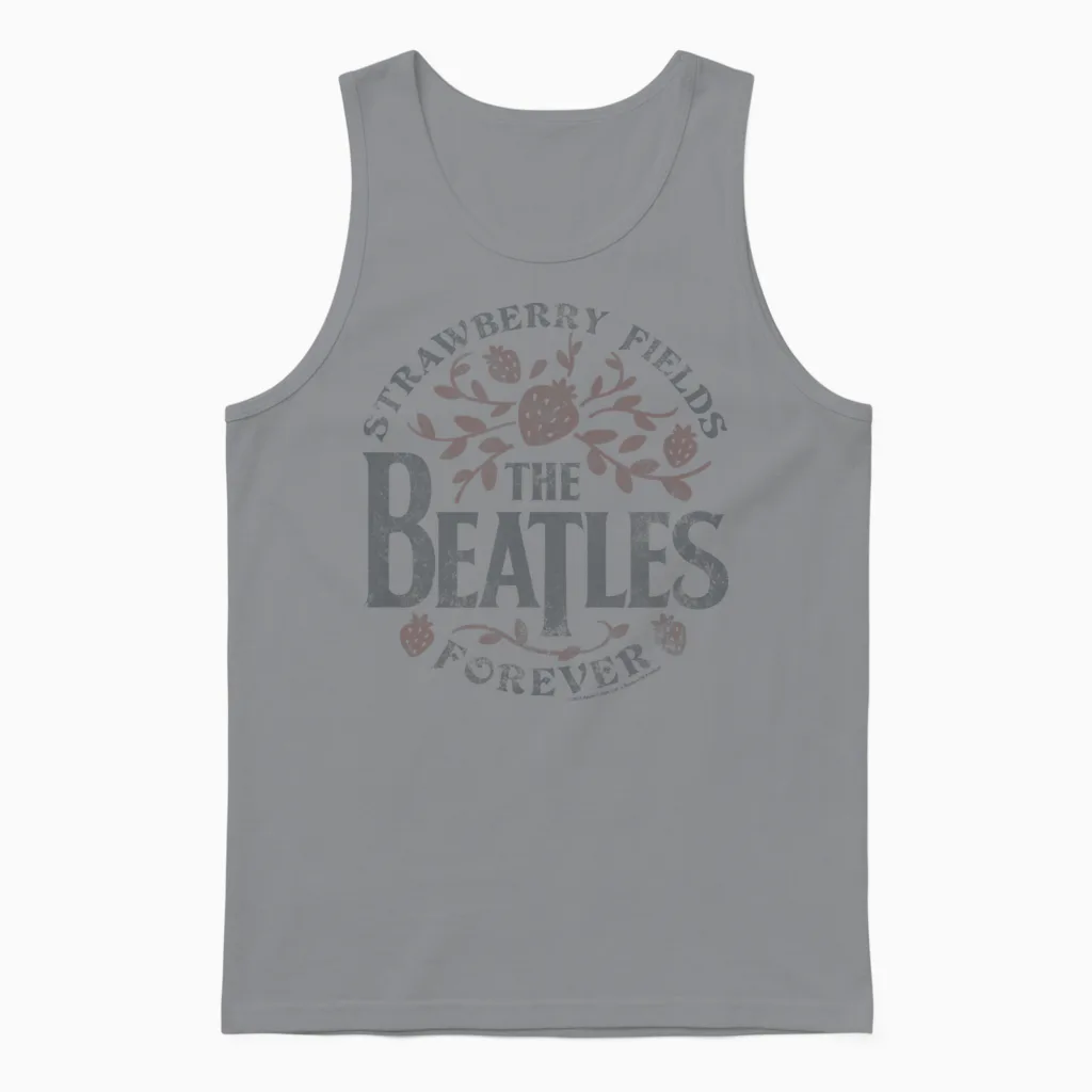 The Beatles Strawberry Fields Forever Unisex Tank Top in Sport Grey