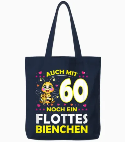 60 Years Fleet Bee 60th Birthday 60th Anniversary T-Shirt, Black Tote Bags - Navy