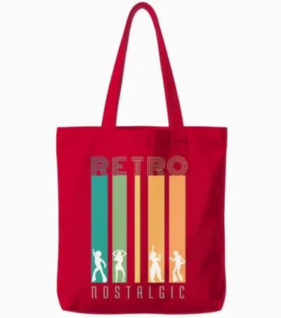 Retro Nostalgic Tote Bags - Red