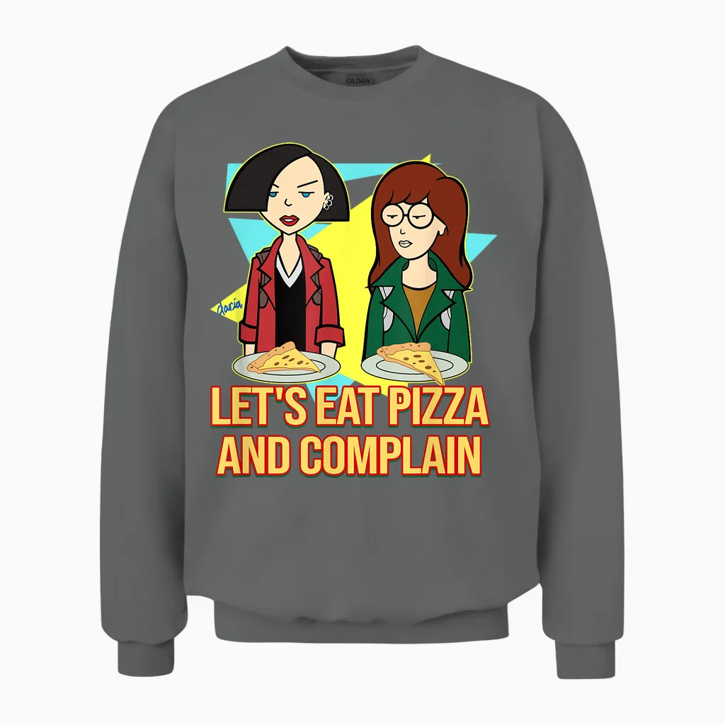 Daria & Jane - Let's Eat Pizza and Complain Unisex Sweatshirt in Graphite Heather