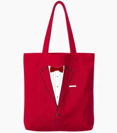 Tuxedo Red Bowtie Tote Bags - Red