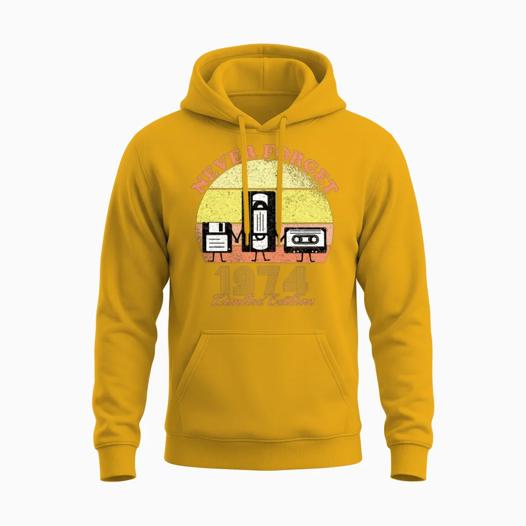 Never Forget 1974 Birthday - Limited Edition - Vin Unisex Hoodie in Gold