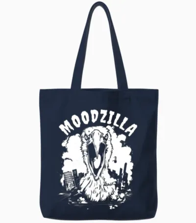 Flamingo Funny Tote Bags - Navy